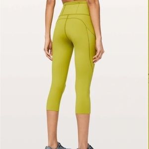 Lululemon cropped yellow leggings
